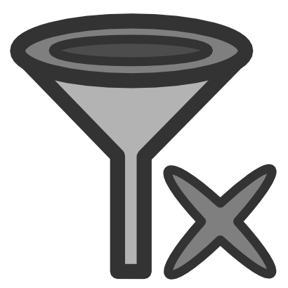 Download free grey cross funnel filter icon